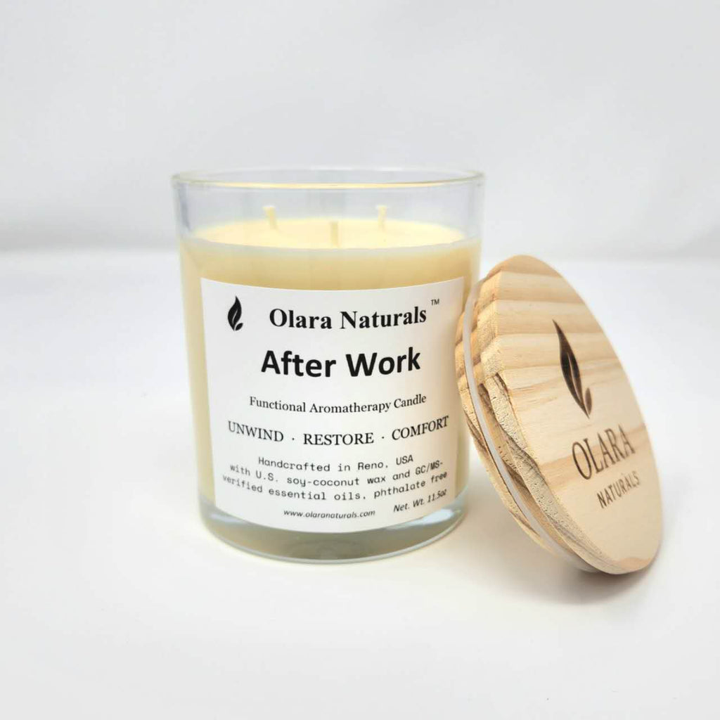 After Work Aromatherapy Candle – Bergamot, Sweet Orange, Lavender & Cedarwood | Stress Relief & Relaxation