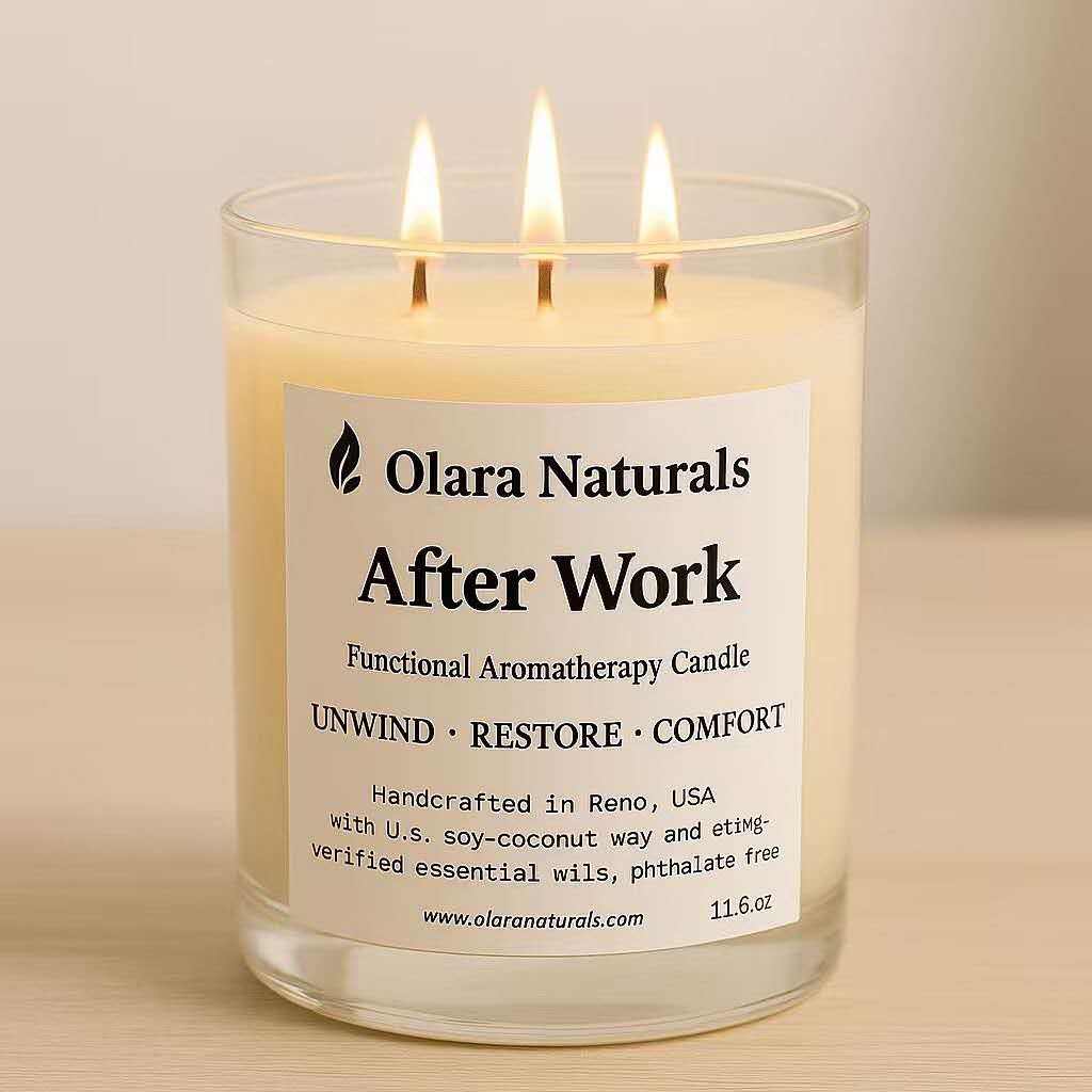 After Work Aromatherapy Candle – Bergamot, Sweet Orange, Lavender & Cedarwood | Stress Relief & Relaxation